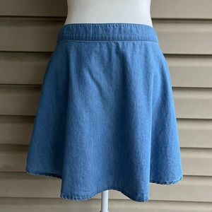 •Forever 21• Chambray Denim Circle Skirt - Size Large